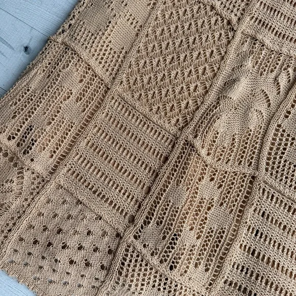 Zara Beige Crochet Dress Size S - Picture 8 of 9